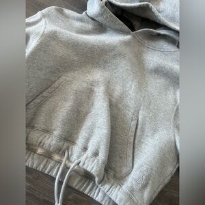 OVO Light Gray Cropped Hoodie